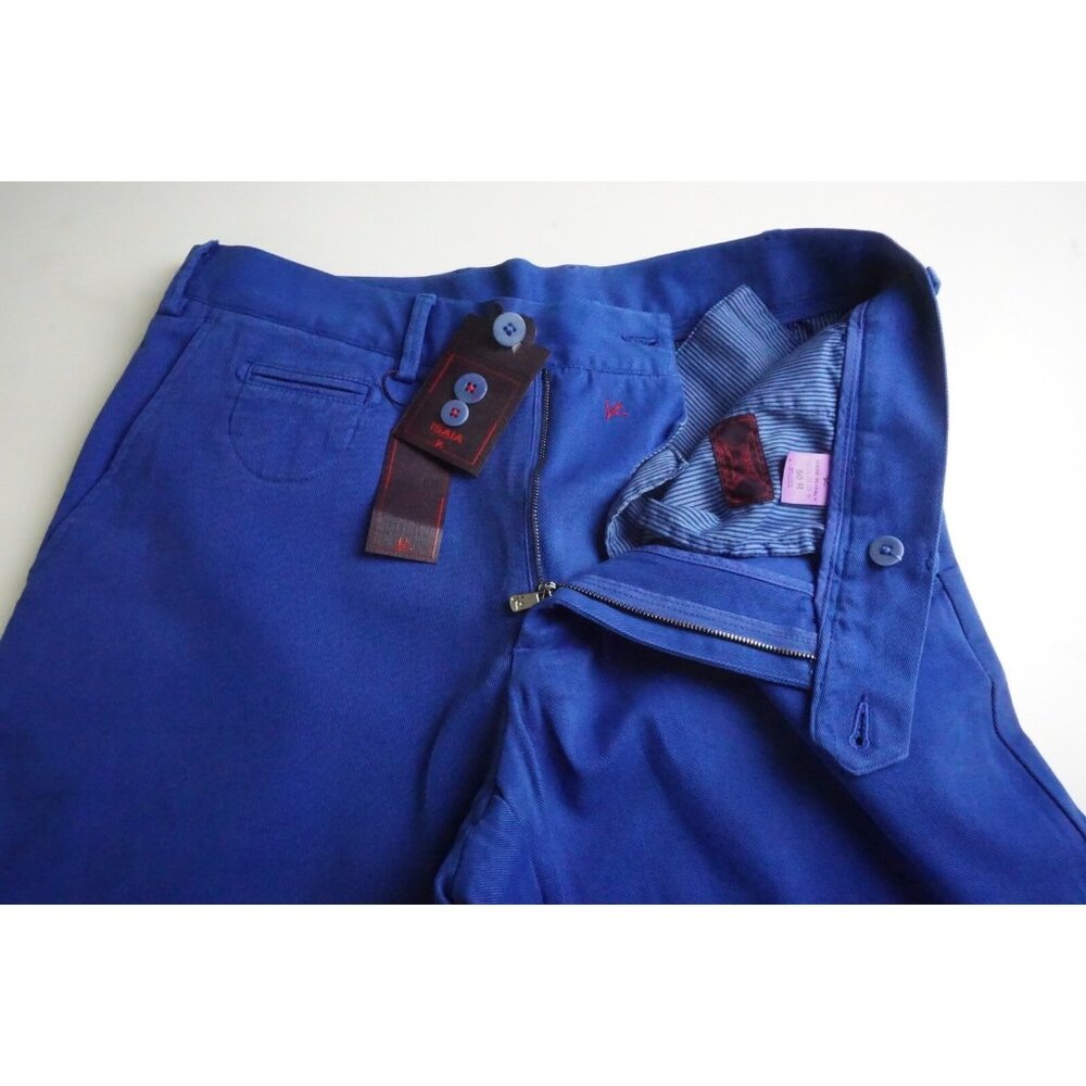 Isaia Napoli Sportivo Comfort Cotton Blend Vibrant Blue Shorts 50R BRAND NEW - Picture 3 of 6
